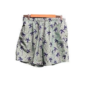 Boardies Green Blue Tropical Palm Tree Print Men's Swim Shorts Trunks Size Large